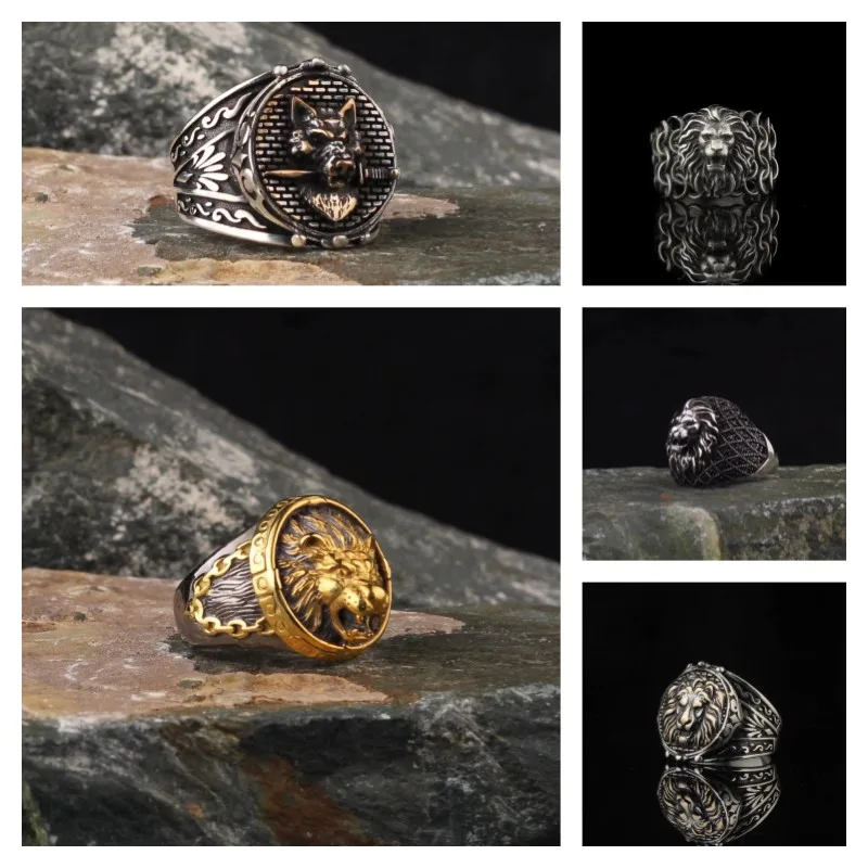 

European and American Men's Rings Personalized Men's Trendy and Domineering Retro Punk Rings Suitable For Parties and Gatherings