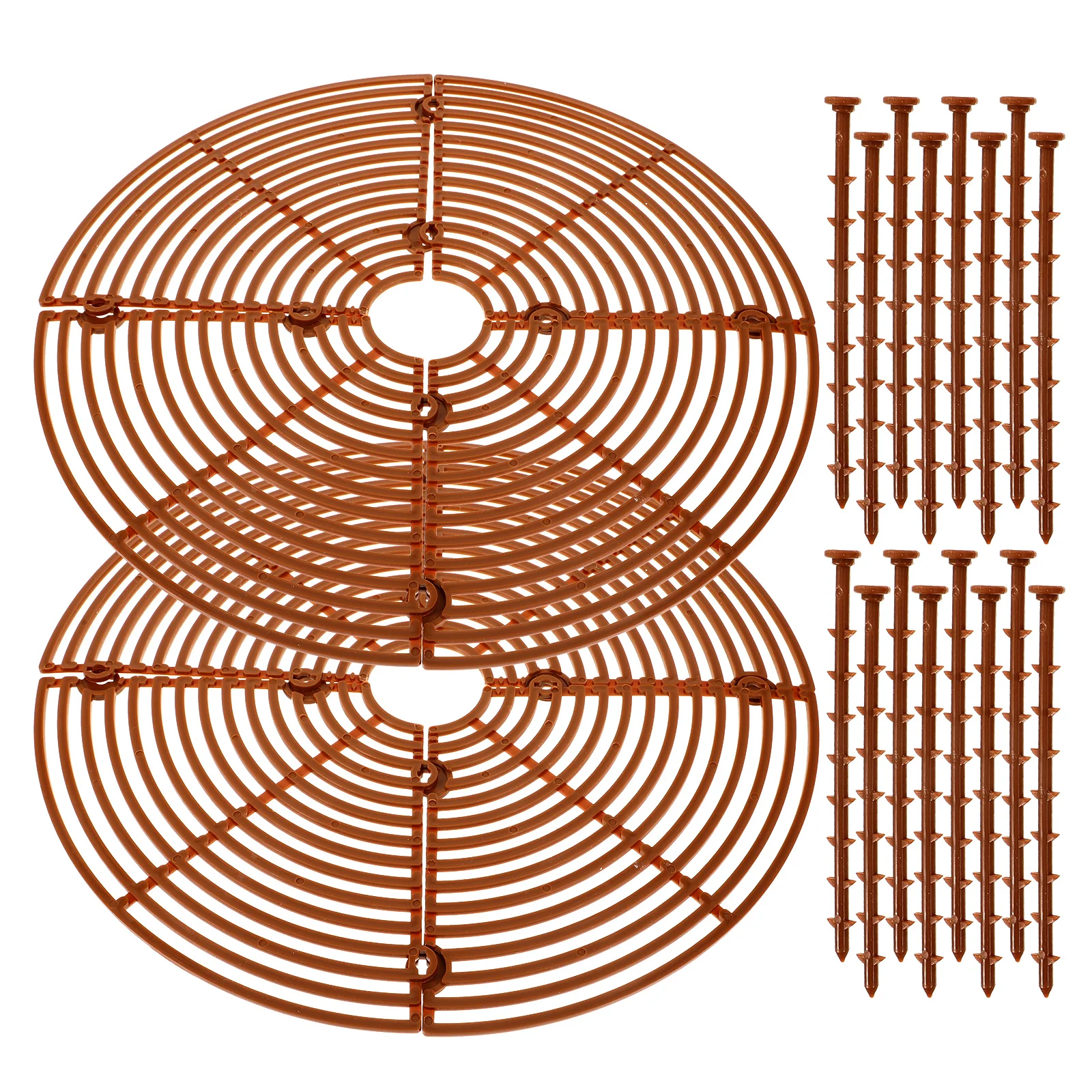 

2pcs Plant Pot Grid Flower Guard Hollow Cover Anti-spray Protector Durable Waterproof Medium Round Coffee