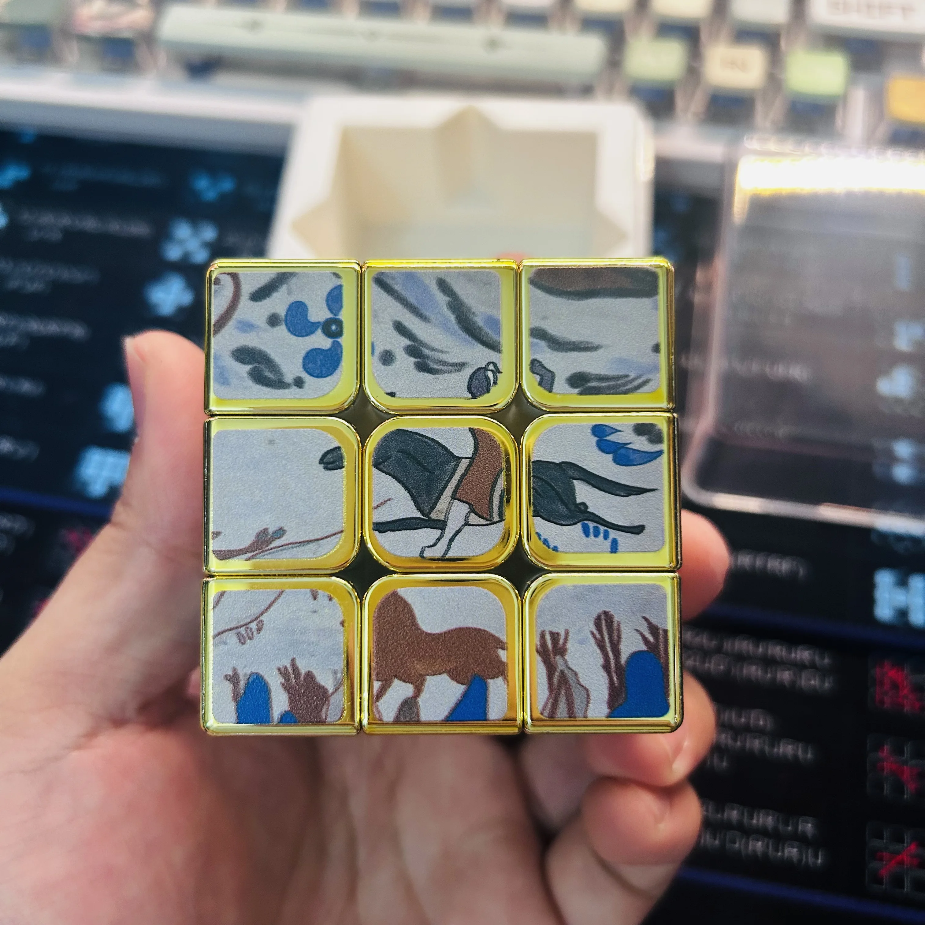 ใหม่Electroplated 3x3x3 Cubeทองไพ่นกกระจอก 3x3 Magnetic Cube SpeedCubeเกมและปริศนาของเล่นเด็ก