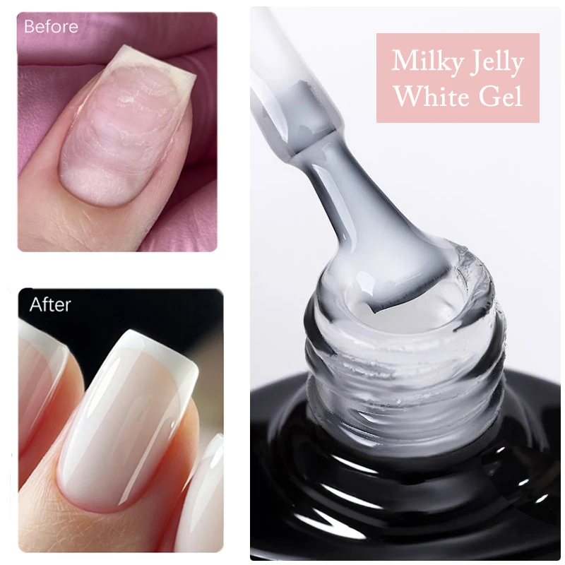 UR SUGAR 7ml bottiglia di vetro Milky Jelly White Pink Gel smalto per unghie Base in Gel funzionale Semi permanente Top Soak Off UV LED Coat