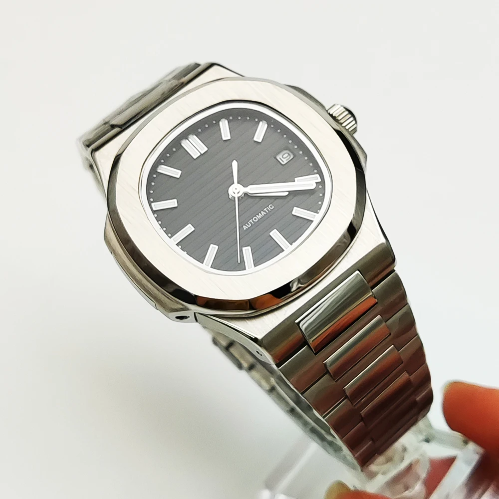 6 Colors Luxury 40MM Square NH35 Movement Automatic Mechanical Men's Watch Sapphire Crystal Date Stainless Steel Strap