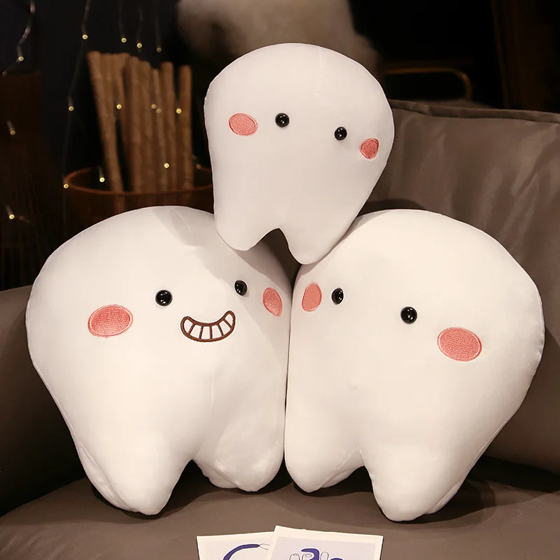 1pc 25/35cm Creative Children's Tooth Plush Toy Kids Learn To Rest Sleep Pillow Fun Doll Room Decoration