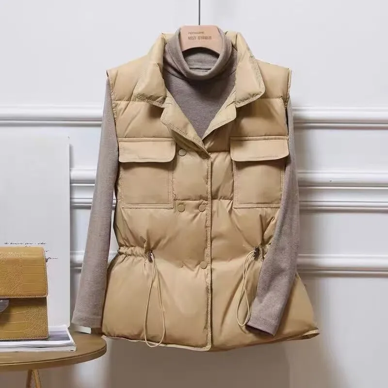 2026 New Ultra Light Down Vest Women Short Vest Windproof Lightweight Warm Waistcoat Female White Duck Down Down Coat Sleeveless