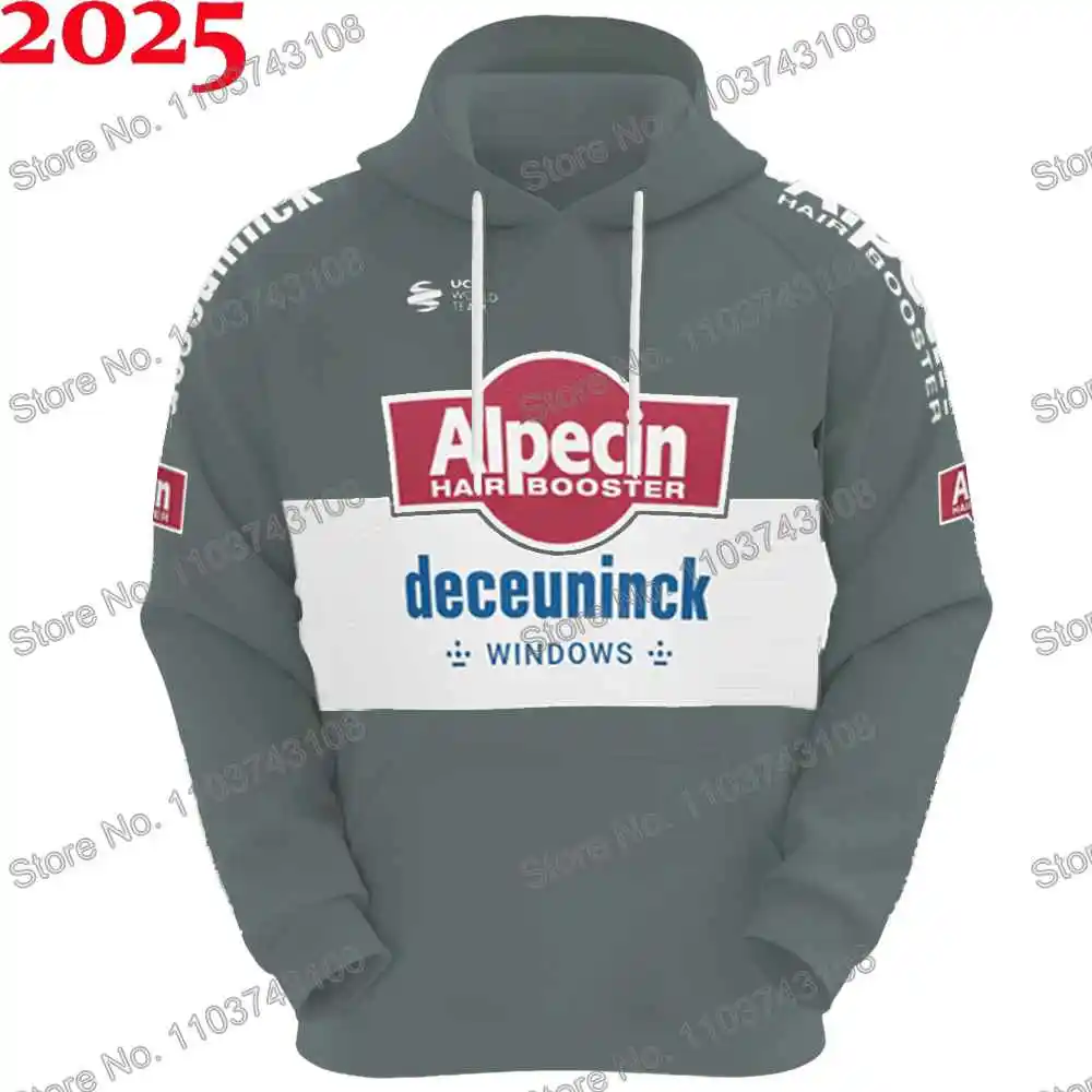 Alpecin Deceuninck 2025 Sudaderas con capucha Hombres Chandal Ropa de calle Invierno Juego de deportes electrónicos Chaquetas tipo jersey informales Mujer Uniforme de abrigos deportivos Sudadera con capucha suelta