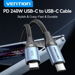 Vention PD 240W USB Type C to USB C Fast Charger Cables for Samsung iPhone USB C to Type C Fast Charging Data Cord for Redmi K80