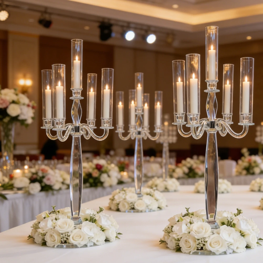 2-12pcs H100cm glass clear cylinder Wedding Plinths Wedding Pedestal Cylinders crystal glass  Display Cube Stand for Wedding &pa