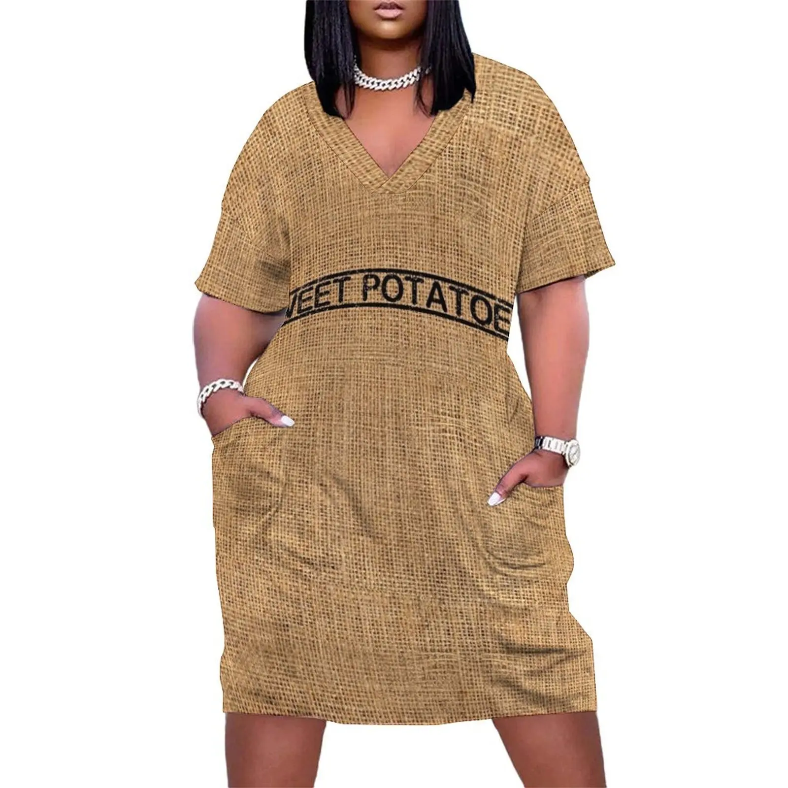 

Sweet Potatoes bag Loose Pocket Dress summer dress womans clothing Bride dresses women"s dresses luxury