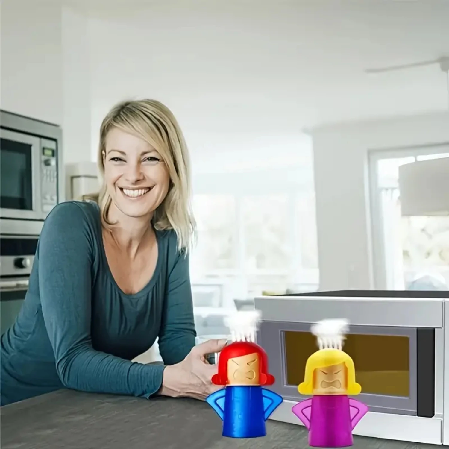 効率的な1個の電子レンジスチームクリーナー、キッチン冷蔵庫のクリーニング用、強力なスチームクリーナー、ディープクリーニング用、簡単に使用可能。