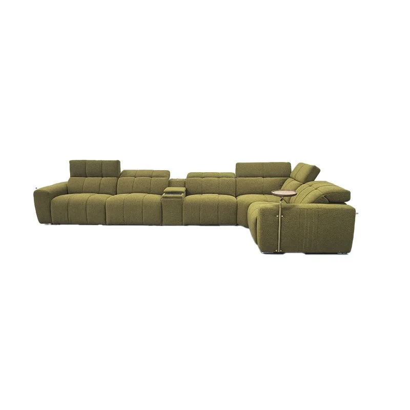Home theater sofa, pineapple, chenille flannel KTV electric function U-corner leather