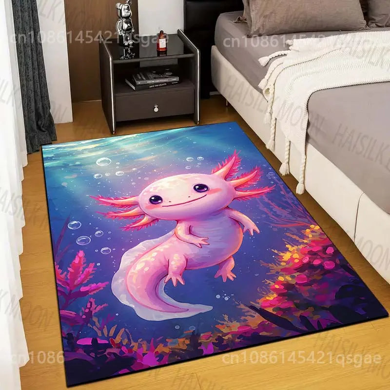 Multiple sizes Pink aquatic creature, ocean Print Carpet Rug for Living Room Bedroom Sofa Doormat Home Decor Non-slip Floor Mat