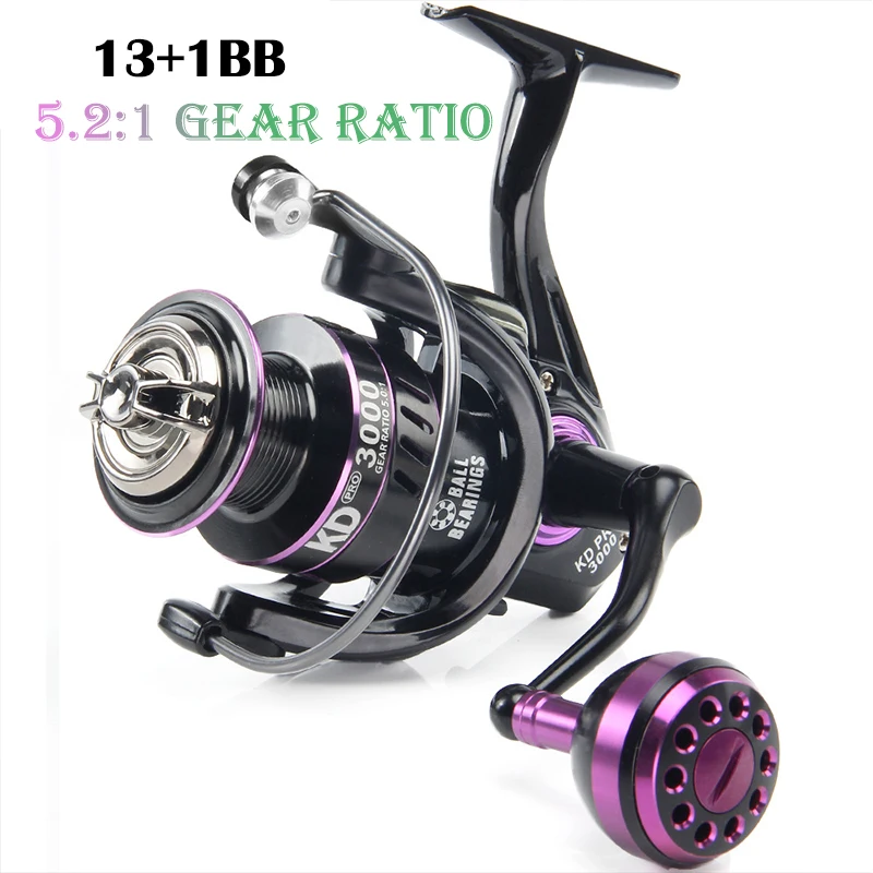 

1000-6000 Fishing Reel Max Drag 45lb Reel Fishing High Speed Ultralight 5.2:1 Gear Ratio All Metal Spool Spinning Reel Saltwater