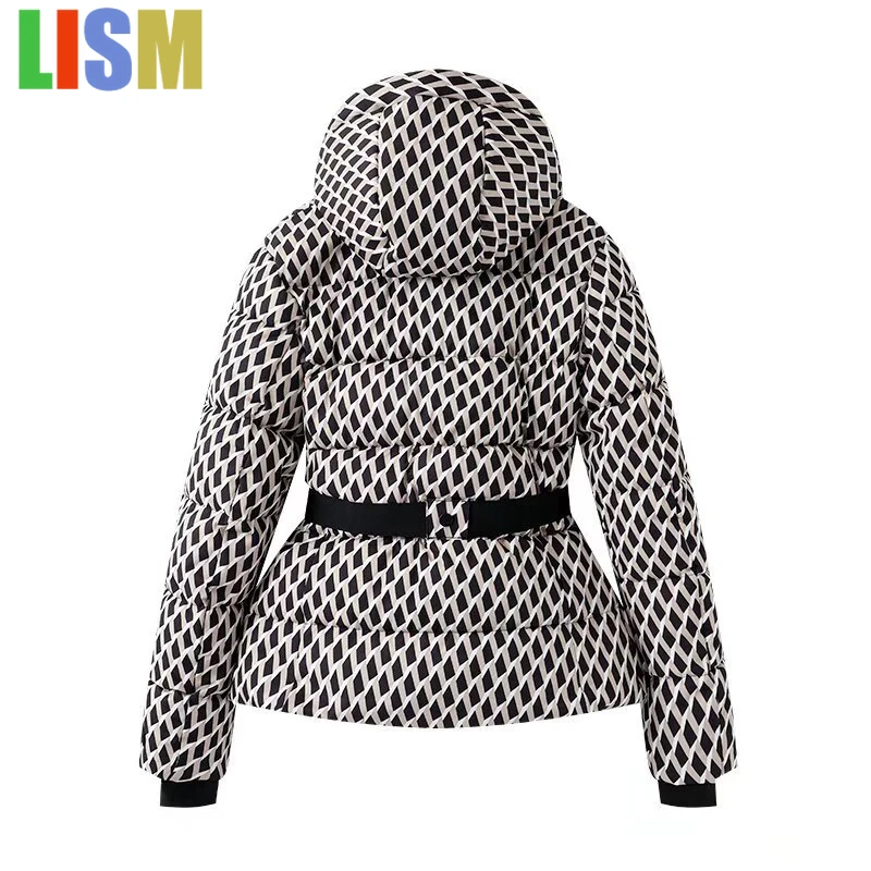 LISM Winter outerwears Women's Cotton Padded Parka Women Stylish Fashion Simple Versatile Waist Hooded Cotton Jacket clothing