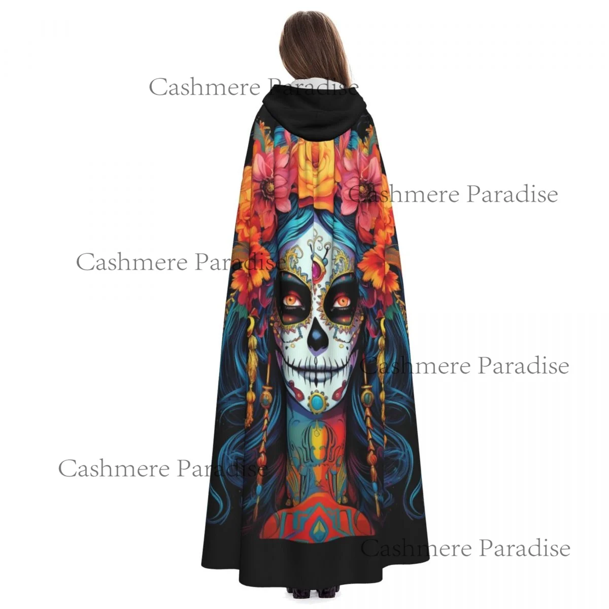 قناع مكسيكي للكبار عباءة بغطاء للرأس من القرون الوسطى زي ساحرة ويكا قزم بوريم كرنفال #5