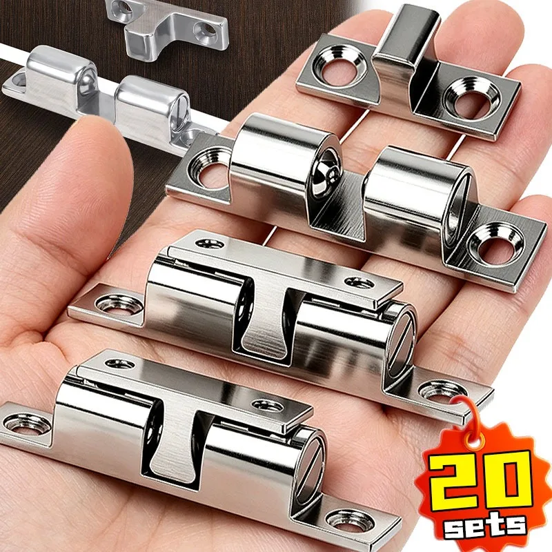 1-20sets Adjustable Spring Ball Type Door Lock Catch Hinges Zinc Alloy Rustproof Easy Install Quiet Snap Cabinet Wardrobe Lock