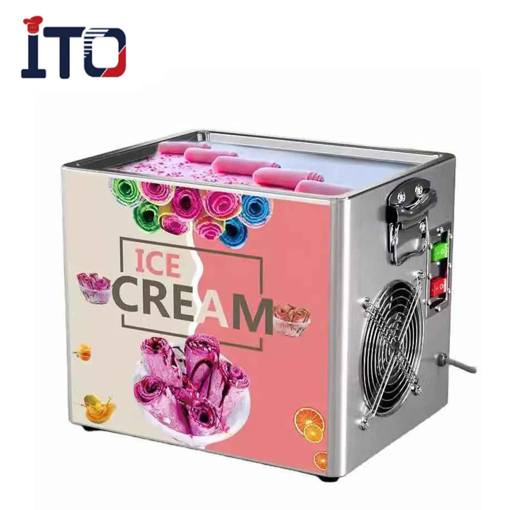 

Fried Ice Cream Machine Stainless Steel Ice Cream Maker Mini Ice Cream Freezer for Home Used