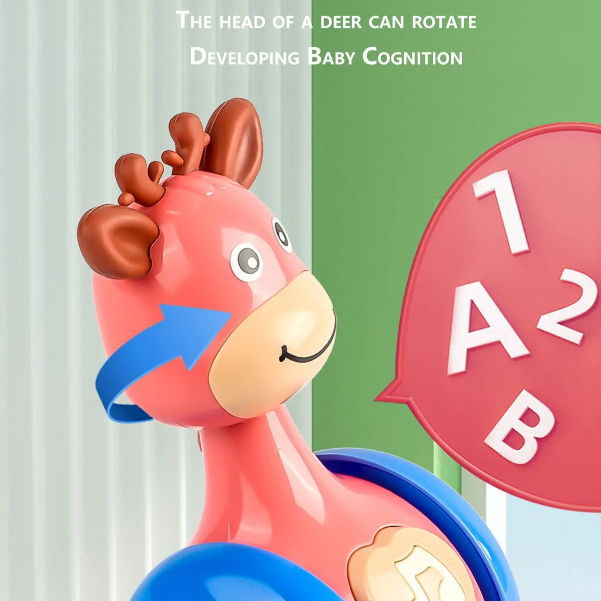 Mainan pendidikan dini bayi, Tumbler rusa multifungsi 1 buah untuk anak laki-laki dan perempuan