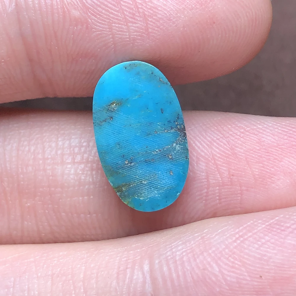 Natural Dan shaped Elliptical Plain Surface Turquoise 1.39g Bare Stone Pendant Hand String Jewelry with Main Stone