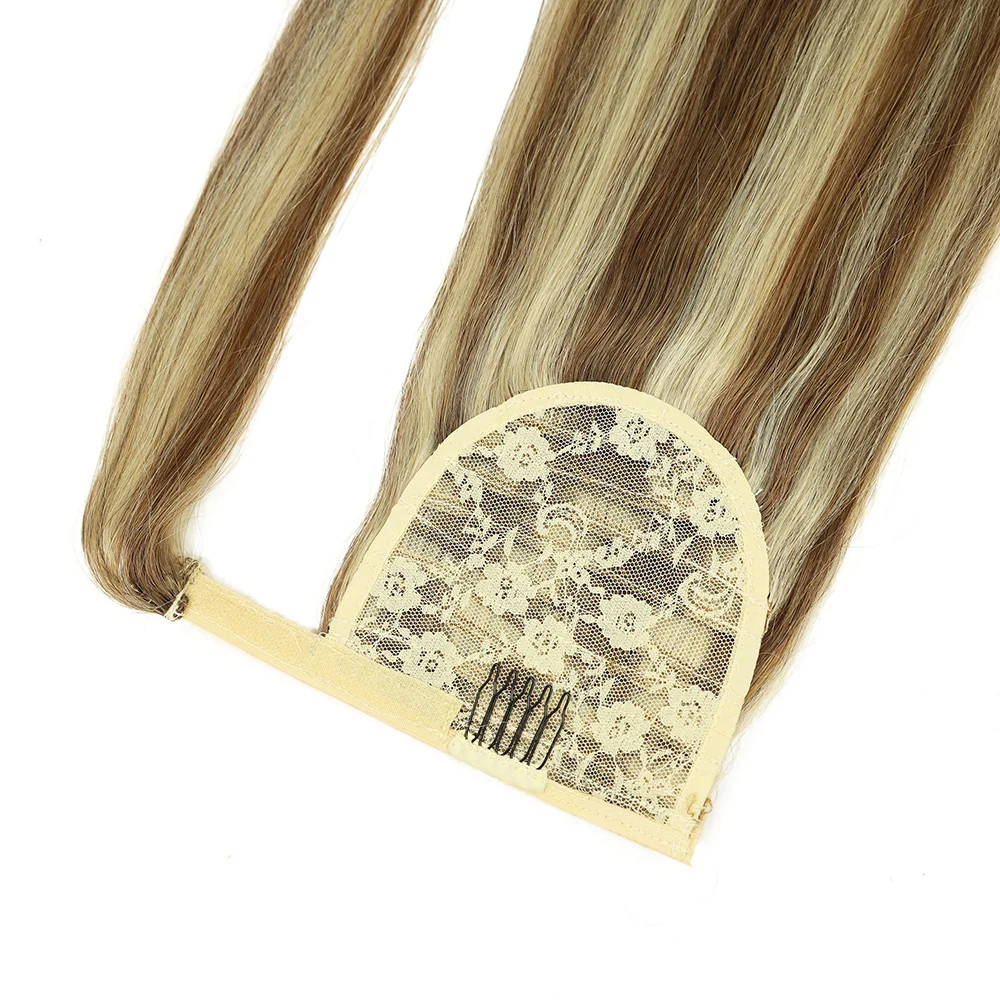ذيل حصان الشعر البشري 14-22 "تسليط الضوء على ذيل حصان ملحقات الإنسان 100% ريال ريمي الإنسان ذيل حصان وصلات شعر 100 جرام/مجموعة للنساء