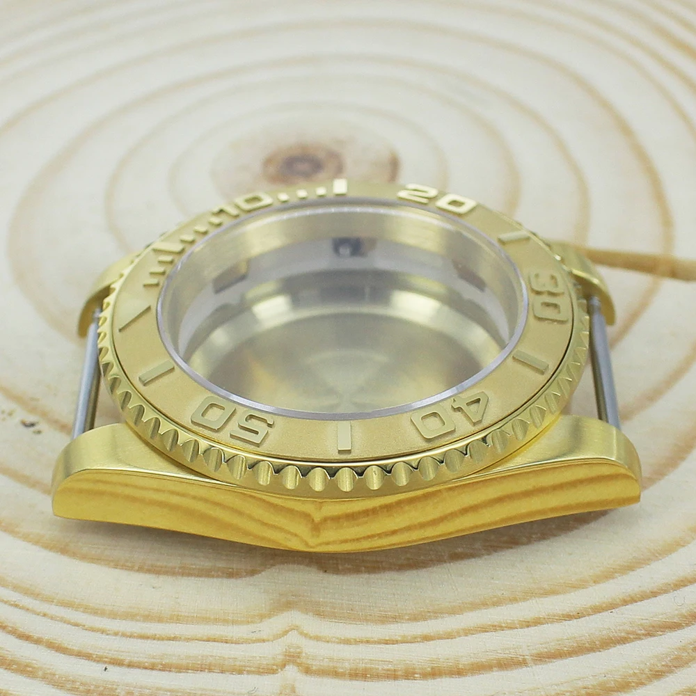 40mm NH35 Yacht Design Style watch Gold case Waterproof Sapphire Crystal for NH35 NH36 NH34 8205 2824 Movt 316L Assembling Parts