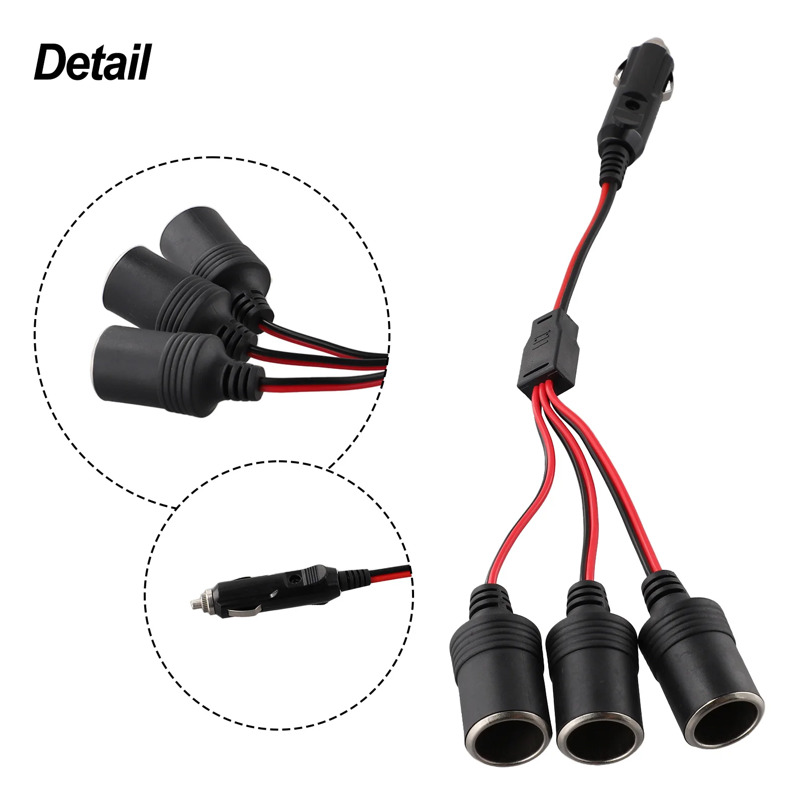 Car Charger Power Splitter Adapter 3 Socket 1 to 3 Way for 12V 24V Vehicles Including Cars Trucks SUVs RVs with Safety Fuse