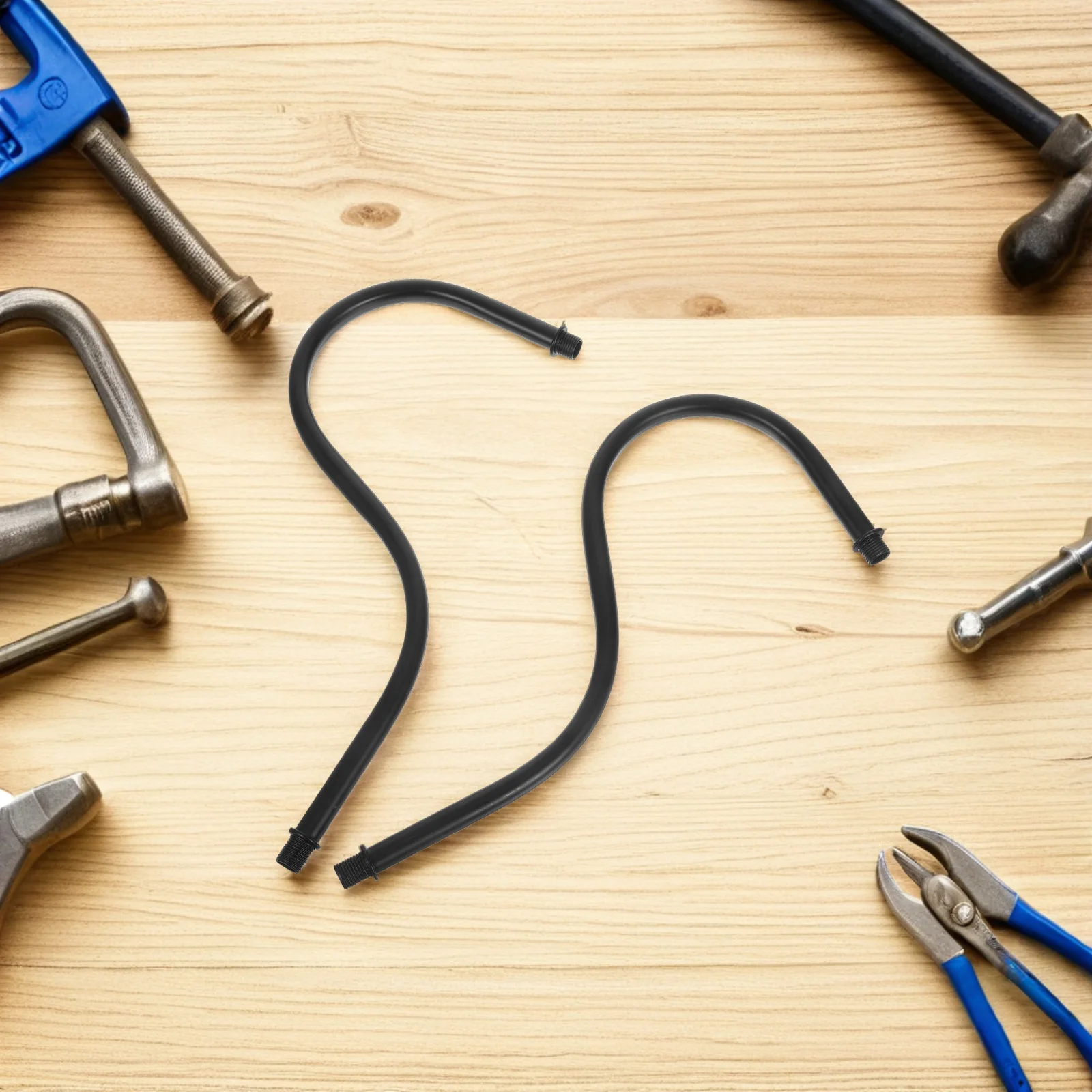 

2pcs Curved Lamp Rod Replacement Black Threaded Extension Stem For Diy Lighting Fixtures Bedroom Hallway Wall Ceiling Lamps