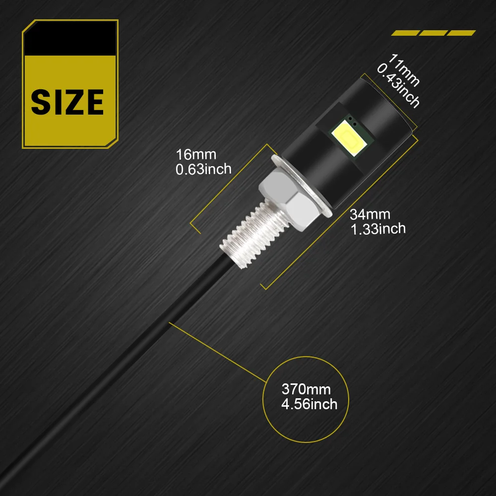 2pcs/lot Car Auto Motorcycle Tail Number Universal Screw Bolt Light 12V SMD 5630 License Plate lamp White LED Car Accessories