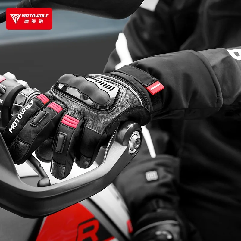 Motorrad Winter Reiten Warme Samt Handschuhe Wasserdichte Drei-Gang Einstellbare Elektrische Handschuhe Touchscreen Schutz Handschuhe