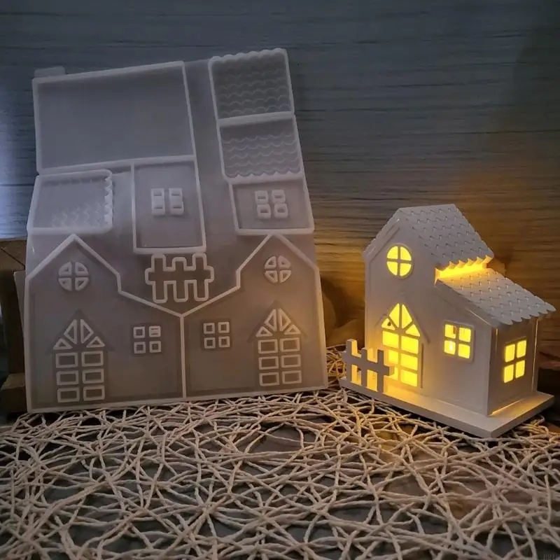 E21F Resin House khuôn nến nến cho người giữ nến và các dự án thủ công