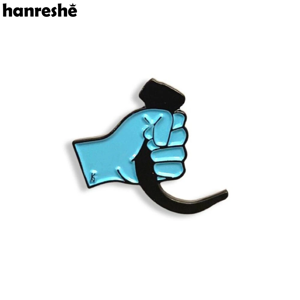 Hanreshe Funny Enamel Intubation Anesthesia Brooch Medical Respiratory Lung Clean Medicine Lapel Badge Pin for Doctors Nurses