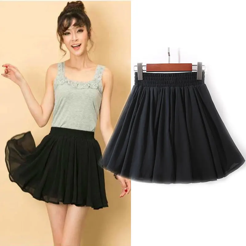 

2026 New plus Size Women's Floral Chiffon A-Line Skirt High Waist Slimming Summer Short Skirts Commute Anti-Static