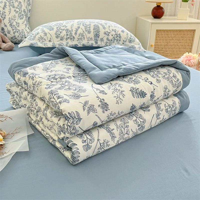 Edredón fino estampado, edredón agradable para la piel de 100x150cm para niños, colcha suave, manta de verano, edredones (sin funda de almohada)