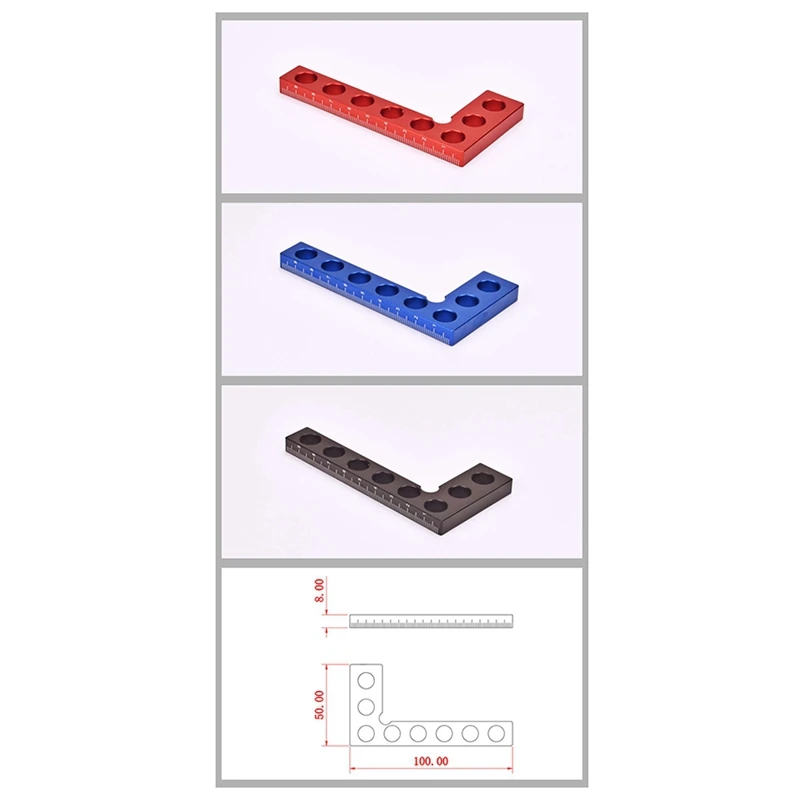 Righello di altezza in lega di alluminio Righello ad angolo retto da 90 gradi Strumento di misurazione Righello per marcatura Righello angolare Strumenti per la lavorazione del legno