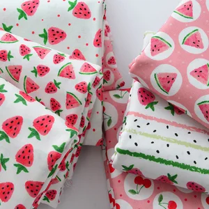 Handgefertigter Baumwollstoff für DIY -Kleidung, Erdbeerrosa, Babyfeld und Tiertuch 145x50 cm 12 Hauptverkaufs Erdbeerstoff - №11