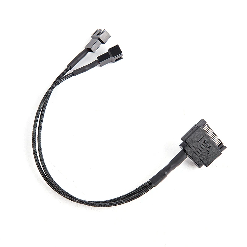 SATA-15Pin para 2x3Pin ou 4Pin Conector, Ventilador, Splitter Hub, Conversor, Adaptador, Cabo PWM, Cabo de Extensão