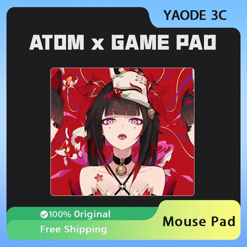 ATOM Mousepads Abrasive Polishing Waterproof E-sports Mouse Pad Non-Slip Resin FPS 450x400mm Valorant Gamer PC Accessories Gifts