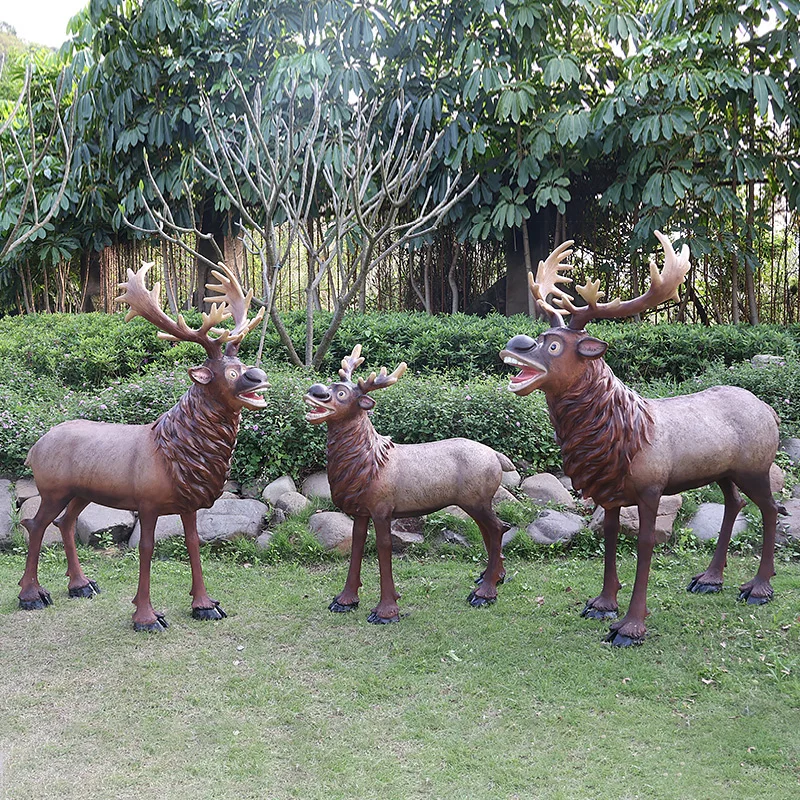 Abstract Sika deer decoration FRP deer animal elk Outdoor sculpture Moose reindeer Christmas mall decoration