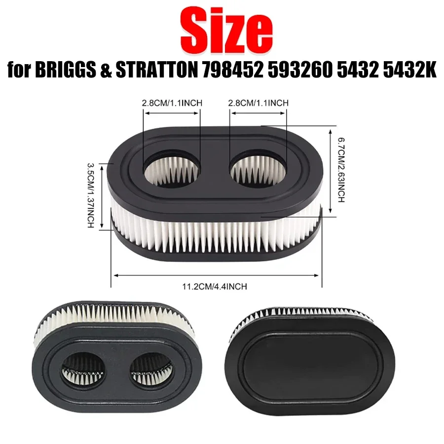 1/2pcs Air Filter Replacement Lawn Mower Air Filter For Briggs And Stratton 798452 593260 5432 5432K Accessories Cleaning Tool