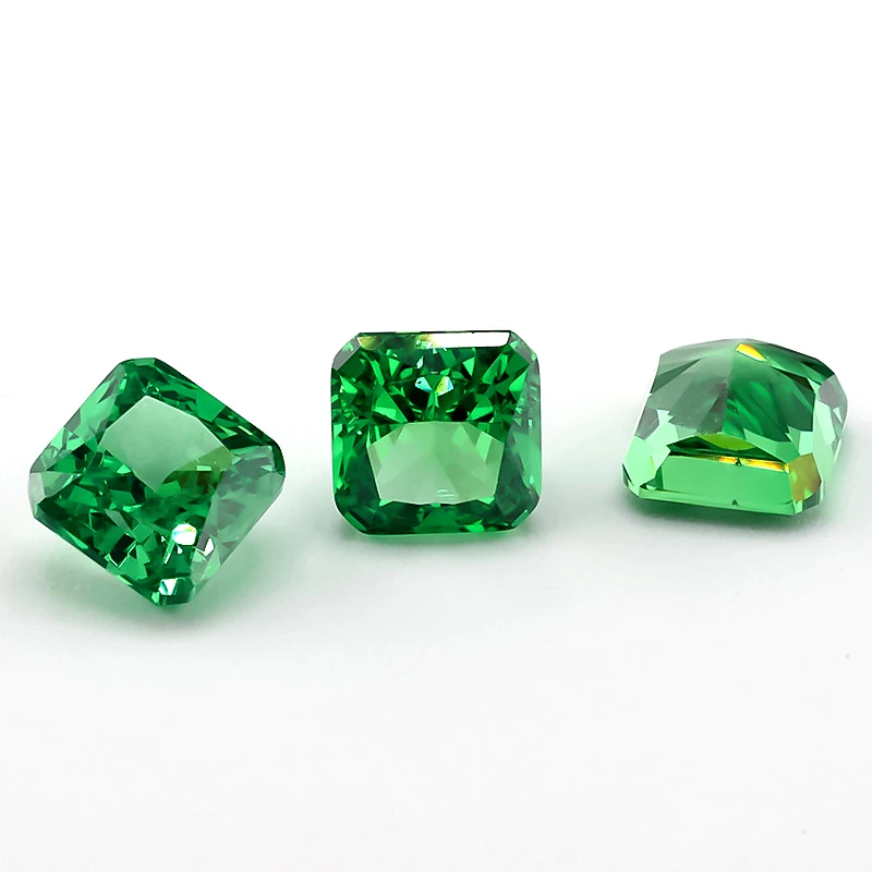 

JINGANGZUO 5x5mm 11#Green Square Octangle Radiant Crushed Ice Cut CZ Stone 5A Loose Cubic Zirconia Synthetic Gemstone