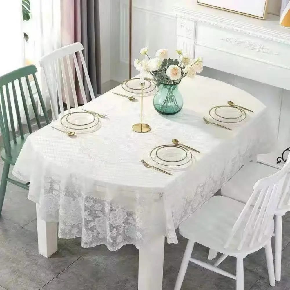 Table Decoration Waterproof Oval Tablecloth Anti-Scald Oil Resistant Printed Tablecloth Oil-proof Anti Slip Table Mat Tea Table