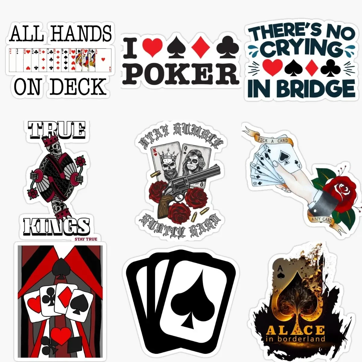 

Playing Card Spades Joker Sticker Laptop Car Motorcycle Accessories Truck Wall Bicycle Van Window Decals Customizable