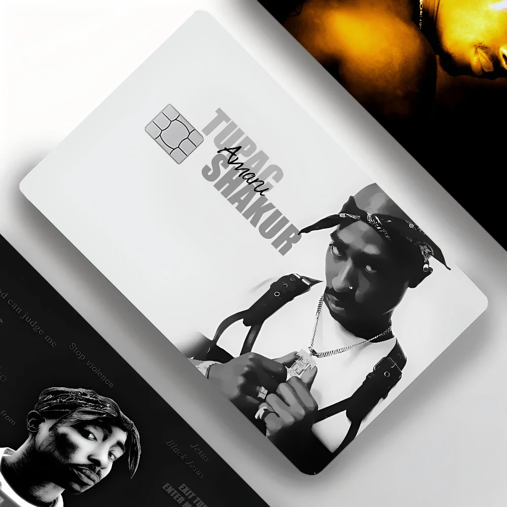 Singer 2pac Stickers 4pcs PVC Credit Card Skin Stickers Removable Self-adhesive Protective Film