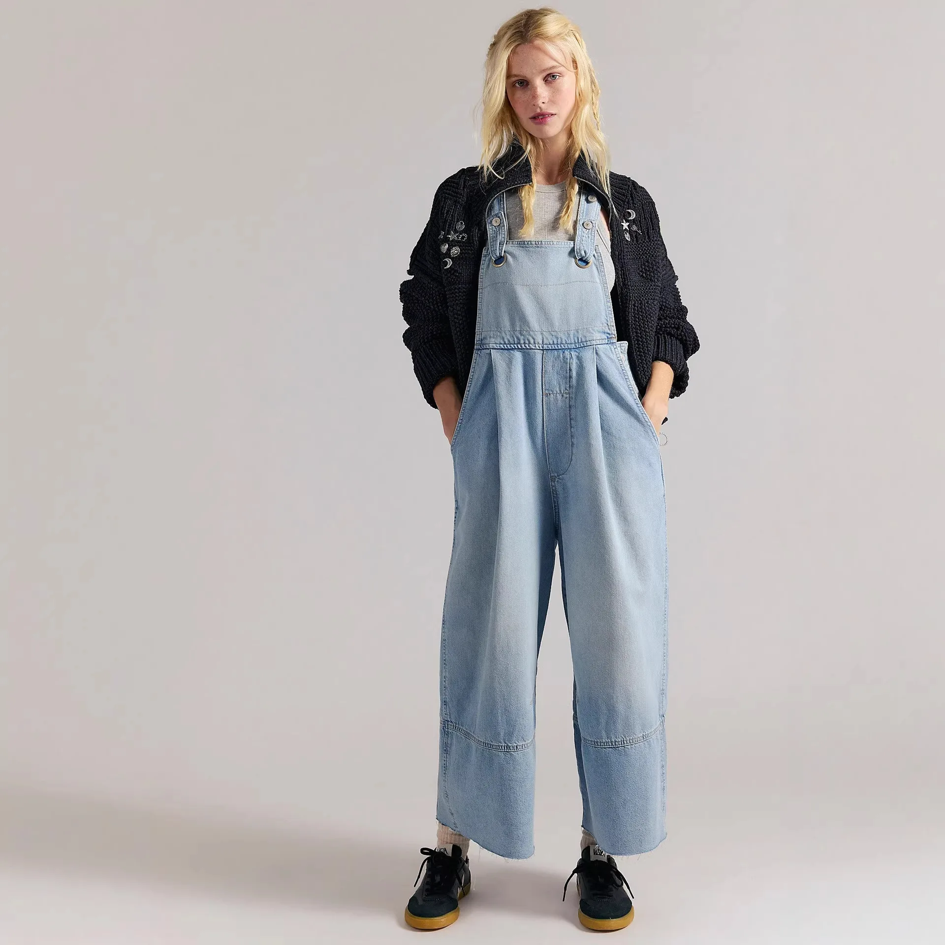 

Women's Clothing New Fashion Casual Loose Wide-Leg Denim Overalls Spring Summer