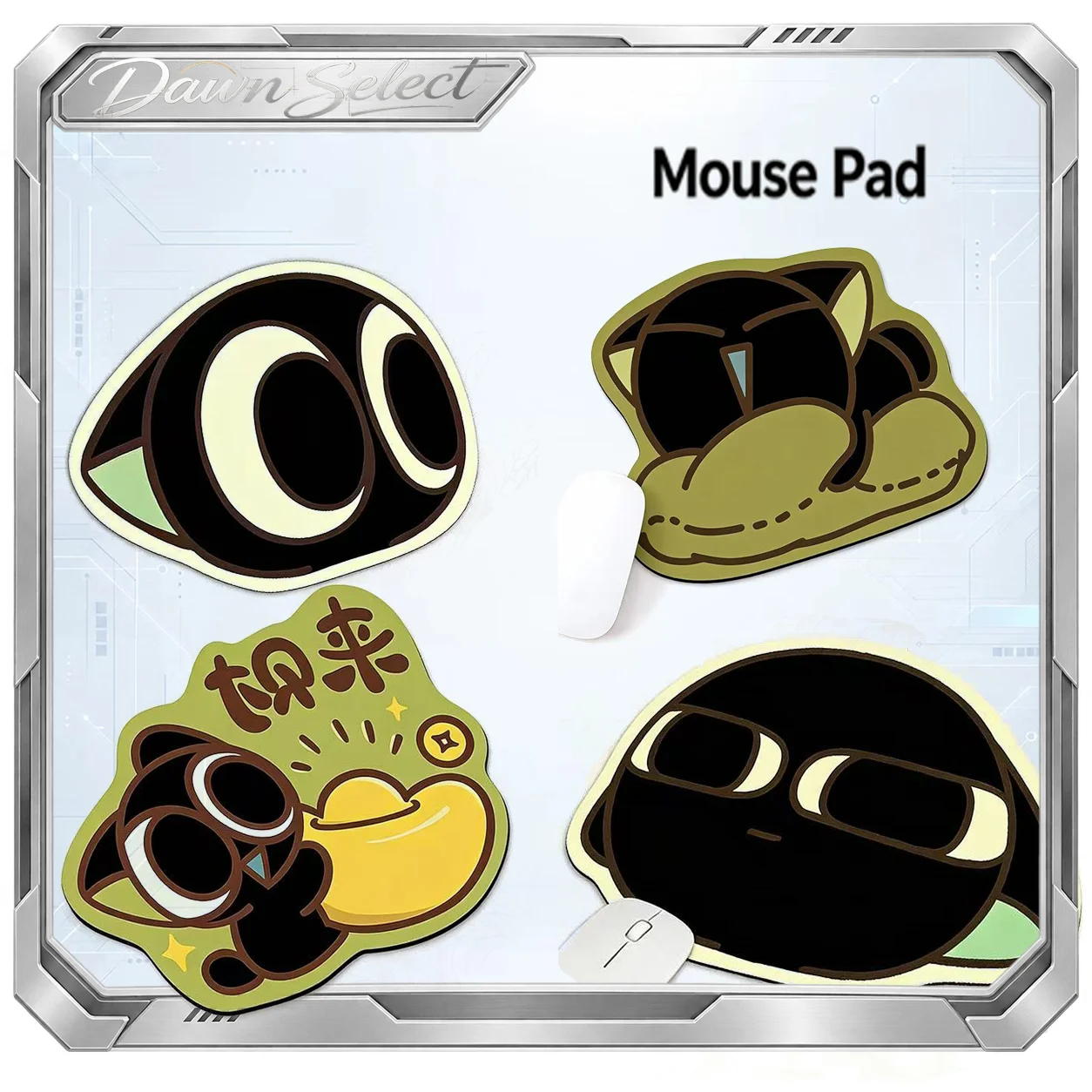 Luo Xiaohei Shaped Mouse Pad he Legend of Hei Anime Merchandise Cute Cat Small Desk Mat Waterproof Non Slip Desk Decor Gift