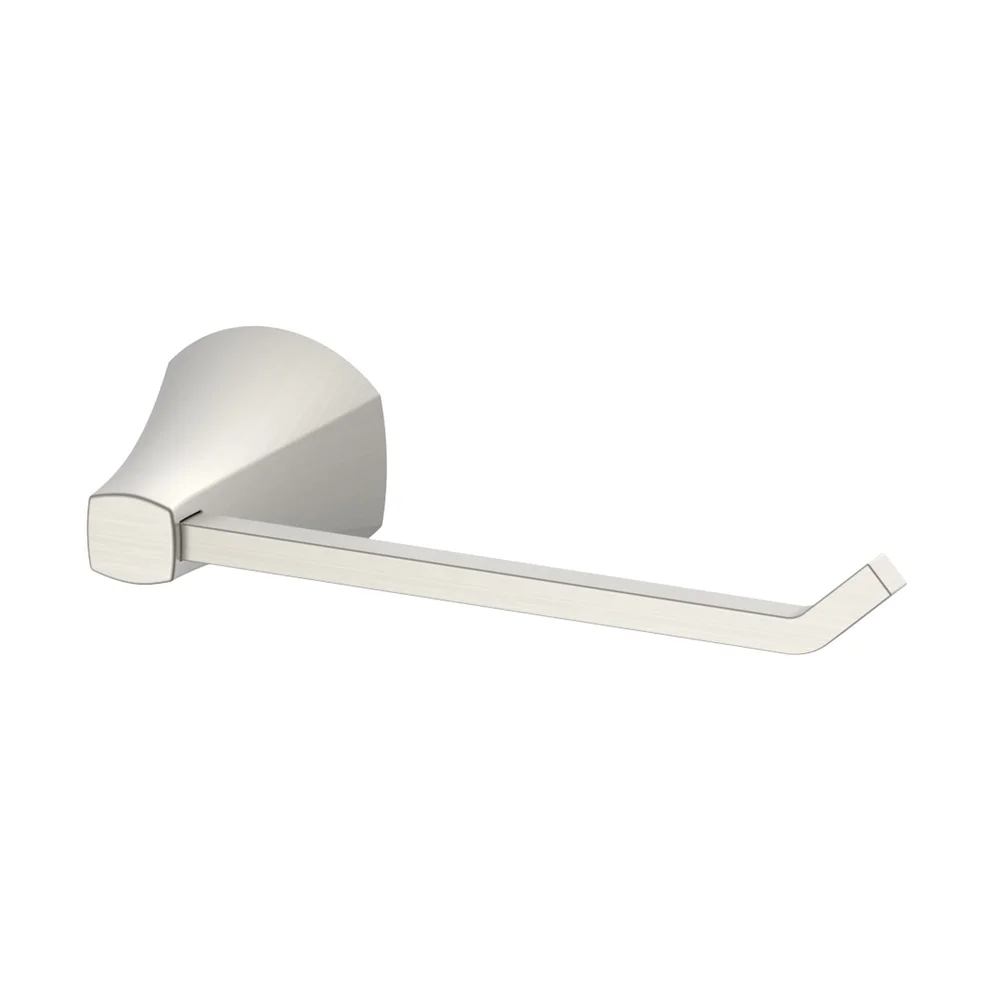 Porta carta igienica con montaggio a parete a svasatura semplice Finitura in nichel satinato Accessorio da bagno in stile a forma di L Hardware durevole incluso Facile