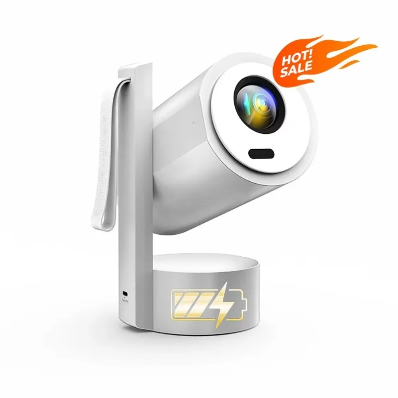 Outdoor 6000mAh Rechargeable Mini Proyector 1080P 4K 250ANSI Portable Smart Android 13 Video Projector Build-in Battery
