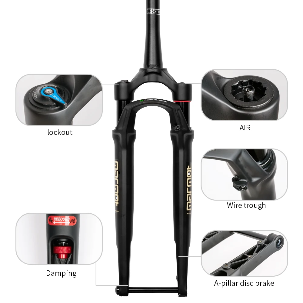 

ZOOM 50mm Gravel Bike Shock Air Suspension Fork Lockout Rebound Damping Adjustment Road Bicycle Winter Cycling Accessories