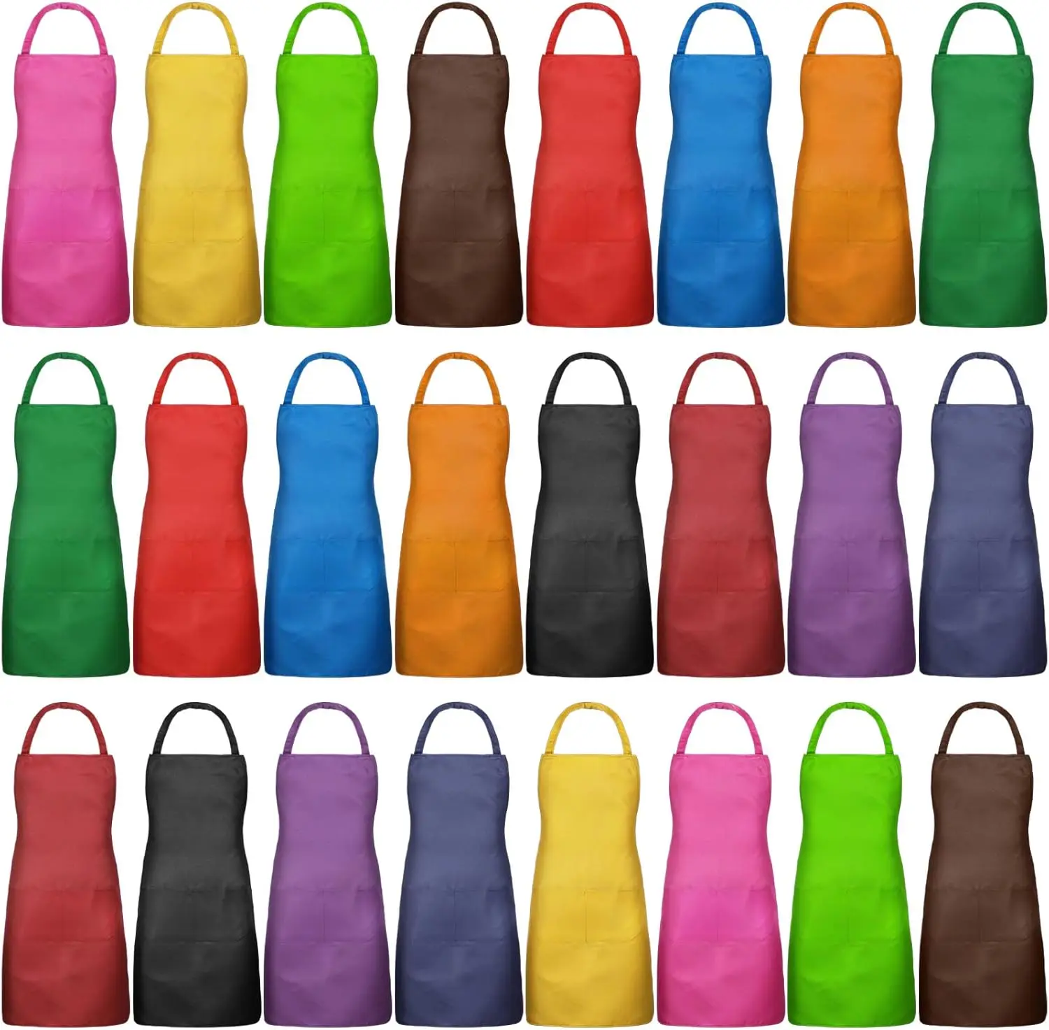 

Набор из 24 фартуков-нагрудников унисекс, коммерческие, износостойкие, для кухни, барбекю, рукоделия, для женщин, мужчин, поваров (разные цвета)