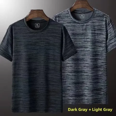 

Ice Silk ort Sve T-irt Men's Summer Thin New ionic Cool Feeling Breathable Qui Dry Body Trending f Sve