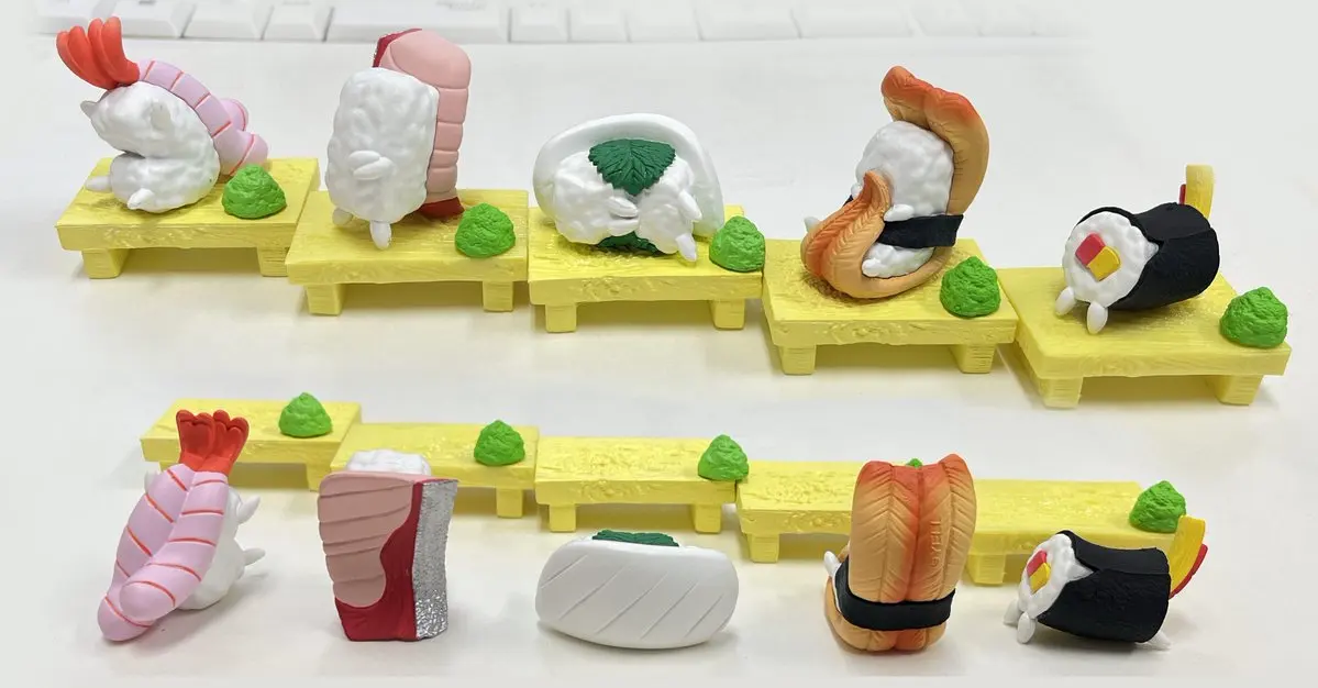 Yell capsule toys Ikitemasushi Part.3 cute kawaii live Kura Conger eels amberjack squid shrimp sushi figures