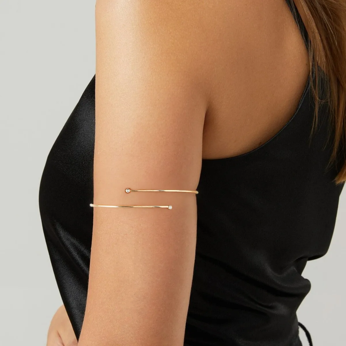 

Fashion Minimalist Gem Upper Arm Cuff Open Adjustable Single Layer Upper Arm Bracelet Minimalist Women's Jewelry